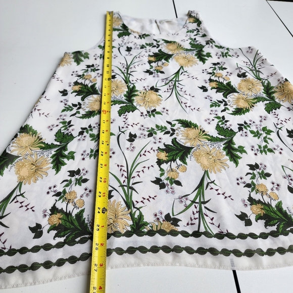 Max Studio Womens Dressy Tank Top Sz Small White Floral Party Going Out School - Picture 9 of 11